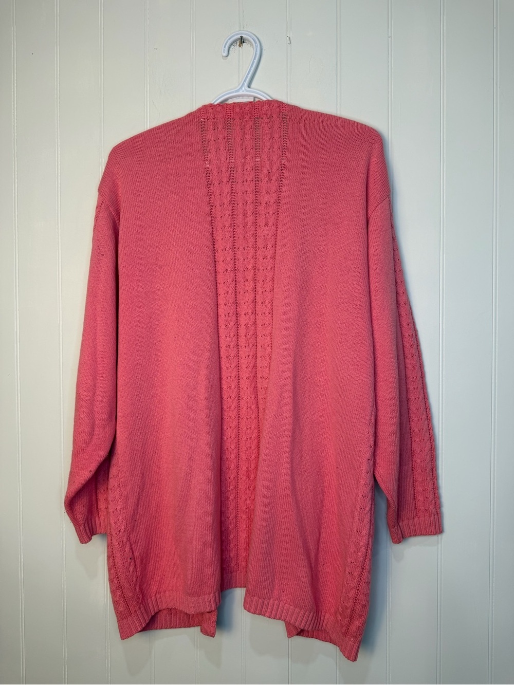 Vintage Pink Knit Cardigan Sweater – Cottagecore Grandma Chic Oversized - Picture 6 of 6